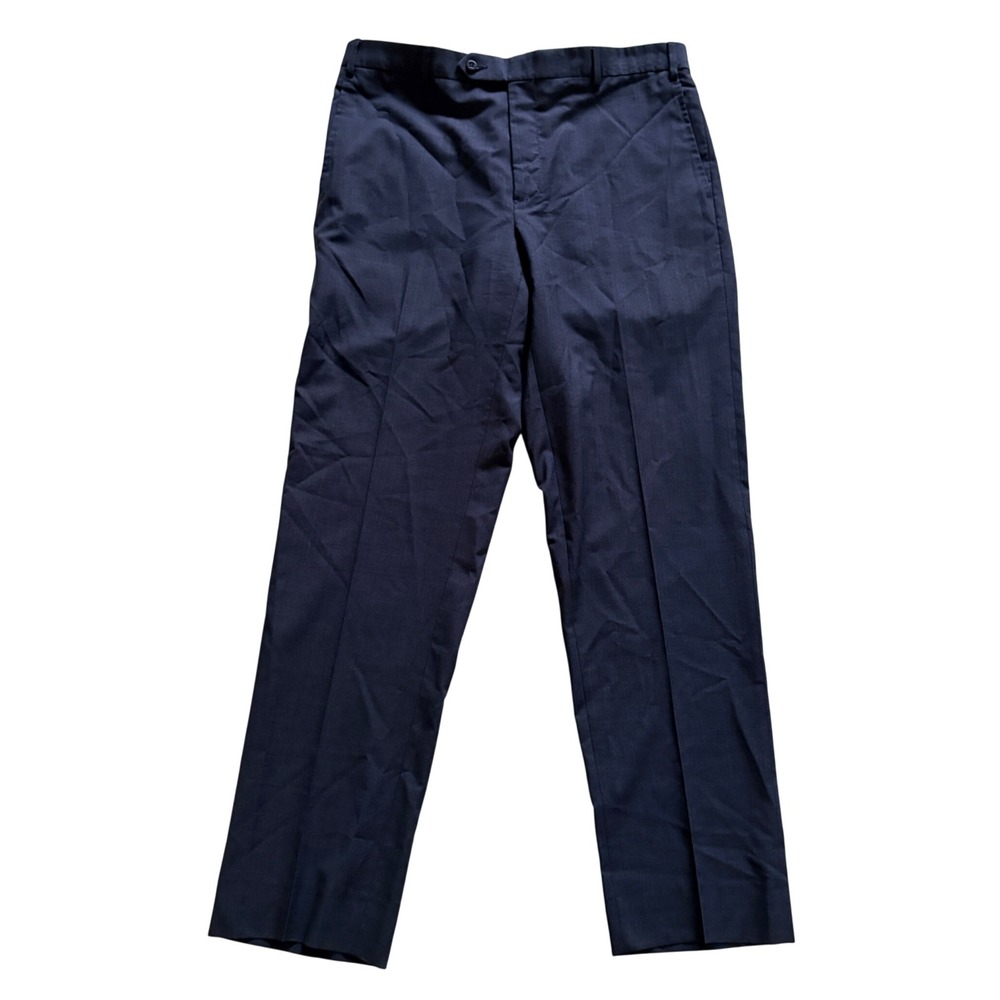 Zanella Devon Mens‎ Navy Blue 100% Wool Dress Trousers Made in Italy Size 38
